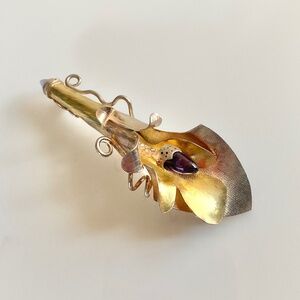 Stunning Handcrafted 10k & 925 Silver Pendant With Amethysts